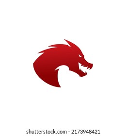 Dragon Head illustration with gradient color, dragon logo vector icon