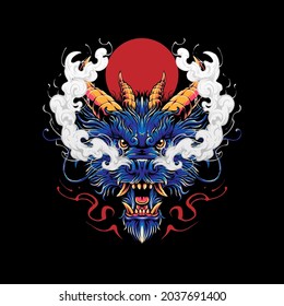 Dragon head Illustration, perfect for T-shirt, Apparel or merchandise design