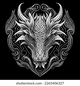 Dragon Head Art Royalty Free Stock Svg Vector