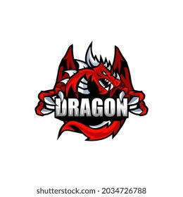 dragon head illustration, used as logo, esport, icon, mascot, etc