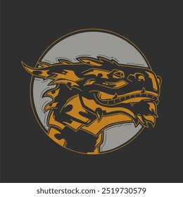 dragon head illustration vector ready for print on t shirt and apparel