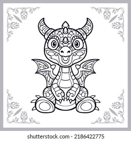 Dragon head isolated on white background