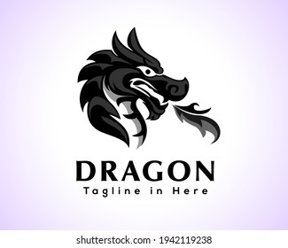 dragon head legend china logo symbol illustration