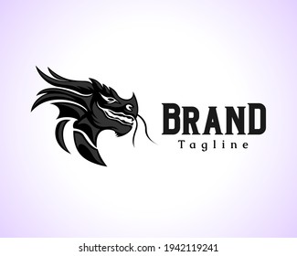 dragon head legend illustration logo symbol inspiration