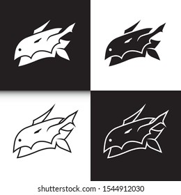 Dragon Head Line Art Bold Brand Logo Icon Modern Abstract Illustration Vector Sign Symbol Modern Simple business, company, office, corporate