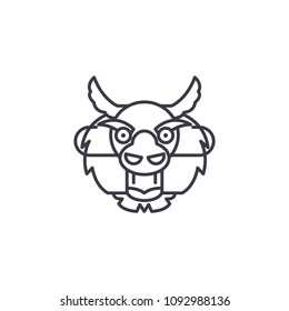 Dragon head linear icon concept. Dragon head line vector sign, symbol, illustration.