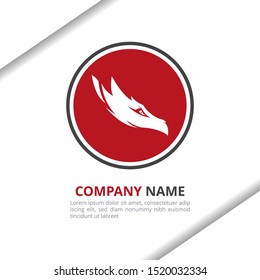 Dragon head Logo Design Concept, for your company or brand identity in red and black color vector template