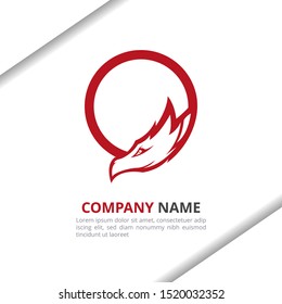 Dragon head Logo Design Concept, for your company or brand identity in red and black color vector template