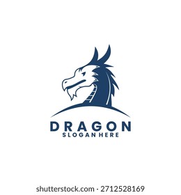 Plantilla de Vector de icono de diseño de logotipo de cabeza de dragón