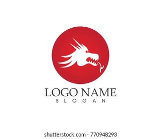 Dragon head logo design template