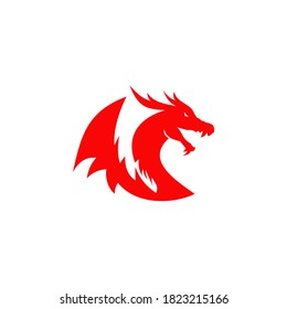 Dragon head logo design vector template