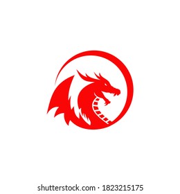 Logo-Design für Drachenkopf, Vektorgrafik-Vorlage