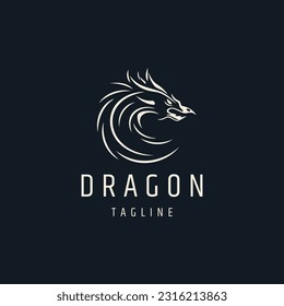 Dragon head logo design vector illustration