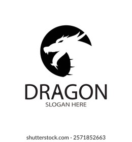  dragon head logo design vector