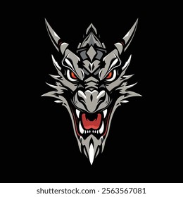 Dragon Head Logo Emblem Vector Art