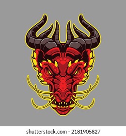 dragon head logo mascot esport tshirt