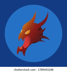 Dragon head logo on blue background with gradient.