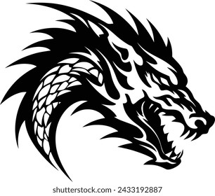 A Dragon head logo on white background