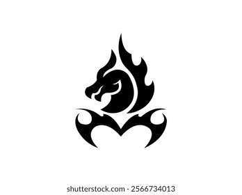 Dragon Head Logo Royalty Design Vector
