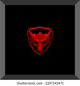 Drachenkopflogo und Schild für Symbol oder Symbol