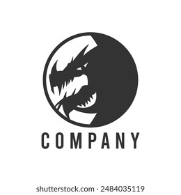 Dragon head logo simple template