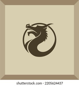 dragon head logo for symbol or icon