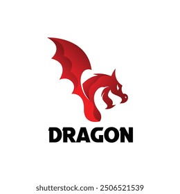 Plantilla de logotipo de cabeza de dragón en estilo de diseño de color degradado. Vector del logotipo del dragón aislado en fondo blanco