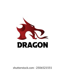 Dragon head logo template in gradient color design style. Dragon logo vector isolated in white background