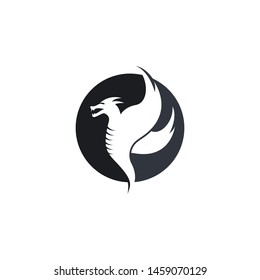 Dragon head logo template vector icon