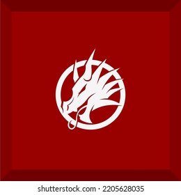 dragon head logo that will prey for symbols or icons