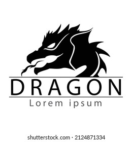 Logo de la cabeza del dragón vector o logotipo de la compañía del dragón