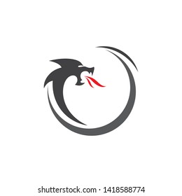 Dragon head logo vector icon