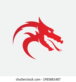 Icono del vector del logotipo de la cabeza del dragón 