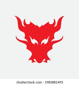 Dragon head logo vector icon 