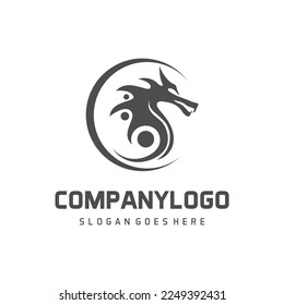 icono vectorial del logotipo de la cabeza del dragón