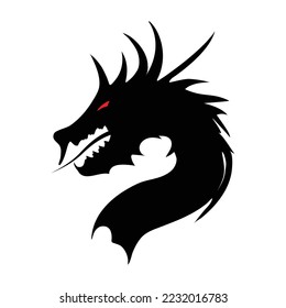 dragon head logo vector illustration template design