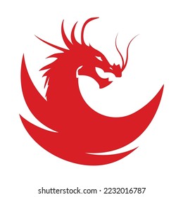 Drachenkopflogo, Vektorgrafik-Design