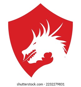 dragon head logo vector illustration template design
