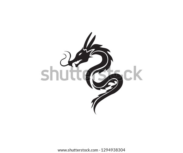 Dragon Head Logo Vector Illustration Stock Vector (Royalty Free) 1294938304