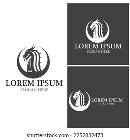 Ilustración de la plantilla de vectores del logotipo de la cabeza del dragón