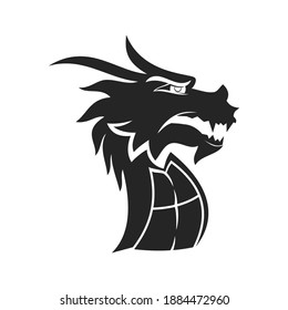 Dragon head mascot Design Template Isolated