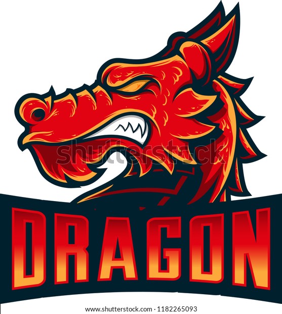Dragon Head Mascot Details Style Stock Vector (Royalty Free) 1182265093
