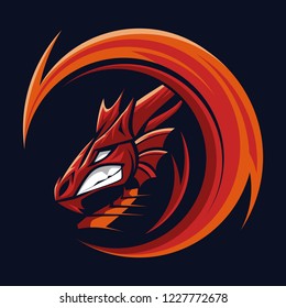 dragon head mascot logo