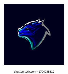 dragon head mascot logo concept