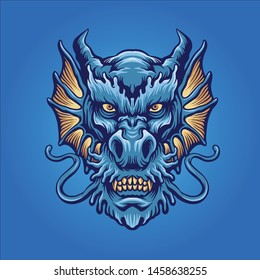 the dragon head mascot logo design