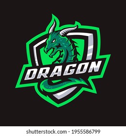 Dragon head mascot logo design