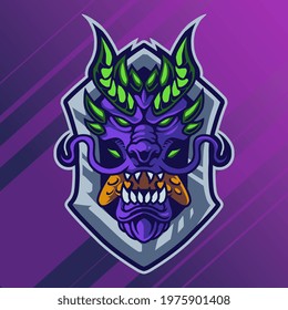 Dragon head mascot logo design
