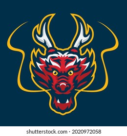 Dragon head mascot sport logo