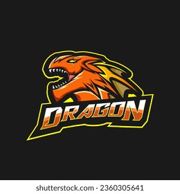 Dragon Head Mascot Sport Logo Vector Template
