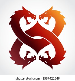 dragon head ornament design element